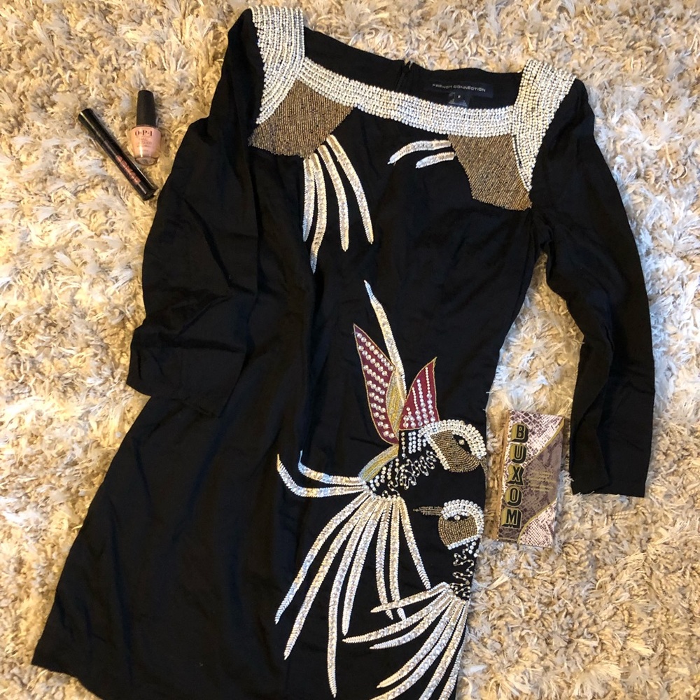 French Connection Beaded Mini Dress